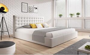 Čalouněná postel VERO rozměr 90x200 cm - Eko-kůže Bílá