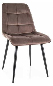 Jídelní židle Chic Velvet, cappuccino / černá