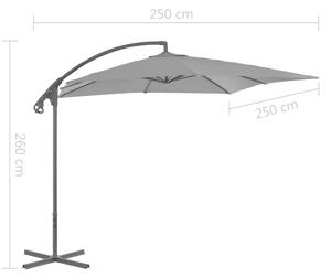 Konzolový slunečník s ocelovou tyčí - antracitový | 250x250 cm