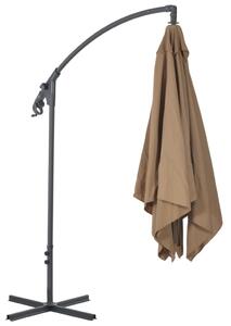 Konzolový slunečník s ocelovou tyčí - taupe | 250x250 cm