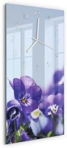 Skleněné hodiny vertikální Květiny zsppb-30x60-00082062
