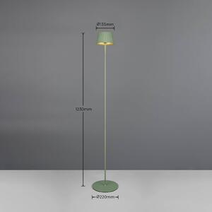 Nabíjecí stojací lampa Suarez LED, zelená, výška 123 cm, kovová