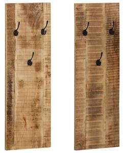 Nástěnný věšák 2 ks masivní mangovníkové dřevo 36 x 110 x 3 cm