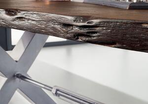 DARKNESS Jídelní stůl 180x100cm X-nohy – stříbrná