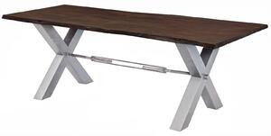 DARKNESS Jídelní stůl 180x100cm X-nohy – stříbrná