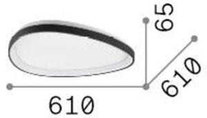 Ideal Lux Gemini LED stropní svítidlo, černé, 61 cm, zapnuto/vypnuto