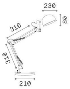 Stolní lampa Ideal Lux Johnny, niklová barva, kov