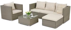 Technratanový zahradní nábytek Roma Corner 5 Garden Point světle šedý