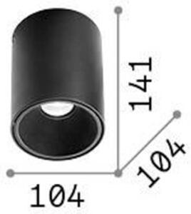 Ideal Lux LED stropní svítidlo Nitro Round, černé, výška 14,2 cm