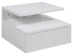 Nástěnný noční stolek se zásuvkou Bílý RAVI