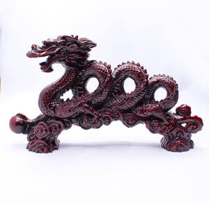 Drak na podstavci - soška feng shui - vínový velký