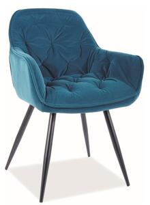 Signal Jídelní židle CHERRY MATT VELVET Barva: Modrá