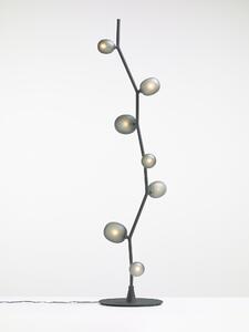 Brokis Designová stojací lampa Ivy table PC1132, 7xG4 Povrch Montury: kov - bílý matovaný komaxit se strukturou, Barva skla: Šedá kouřová - transparentní sklo