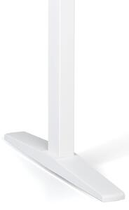 Výškově nastavitelný stůl, elektrický, 675-1325 mm, rohový levý, deska 1600x1200 mm, bílá podnož, bílá