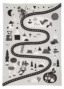 Šedo-černý dětský koberec z bavlny Södahl Forest, 95 x 130 cm