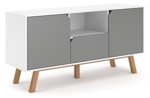 VIVALDI Televizní stolek TOKIO bílý/šedý