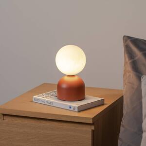 TK Lighting Stolní lampa Miki, terakota, výška 21 cm, kov/sklo, G9, Terakota, Ložnice, kov, Moderní