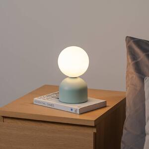 Stolní lampa Miki, mátově zelená, výška 21 cm, kov/sklo, G9