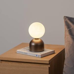 Stolní lampa Miki, hnědá, výška 21 cm, kov/sklo, G9