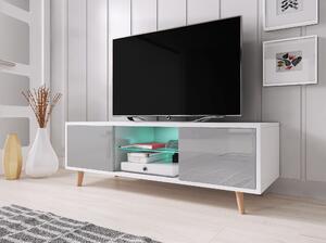 VIVALDI Televizní stolek Sweden bílý/šedý s LED osvětlením