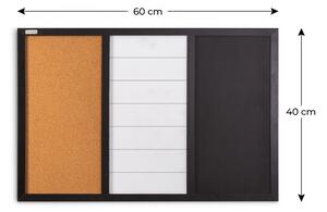 ALLboards COMBI CO64KBM_BK magnetická nástěnka 3v1 60 x 40 cm