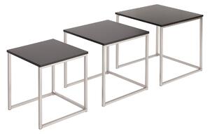 Sada 3 konferenčních stolů FUSION – černá, stříbrná