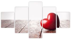 Obraz dřevěného srdce (125x70 cm)