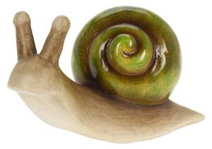 Zahradní figurka z polyresinu Snail, 12,6 cm, zelená