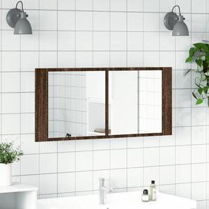 LED koupelnová skříňka se zrcadlem hnědý dub 100 x 12 x 45 cm