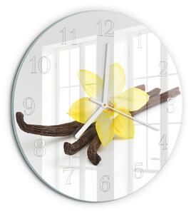 Skleněné hodiny na stěnu Vanilková orchidej zsob-fi30-00087050