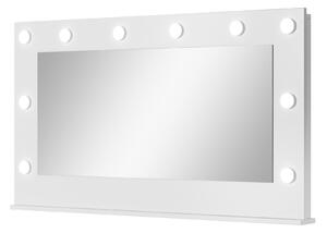 Toaletní stolek ALEAH se zrcadlem | bílá/bílý lesk
