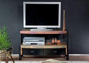 INDUSTRY TV stolek 100x60 cm, litina a staré dřevo
