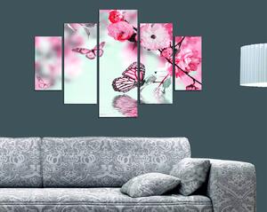 ASIR Sada obrazů MOTÝLI A KVĚTY 92 cm MDF