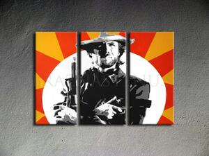 Ručně malovaný POP Art Clint Eastwood 3 dílný 120x80cm