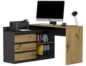 Rohový psací stůl a komoda set Framire 120x50 artisan mix antracit N-15