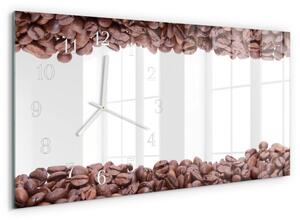Skleněné hodiny horizontální Kávová zrna zsppb-60x30-00091673