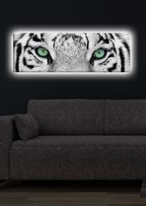 ASIR Dekorativní obraz na plátně s led podsvícením BÍLÝ TYGR 30 cm