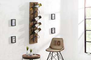 Nástěnný regál na víno Darruto, 100 cm, teakové dřevo
