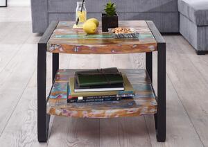 INDUSTRY príručný stolík 60 cm, liatina a staré drevo