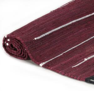 Ručně tkaný koberec Chindi bavlna - vínový | 80x160 cm