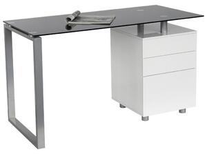 PSACÍ STŮL, černá, barvy stříbra, bílá, 130/62/76 cm Xora - Psací stoly
