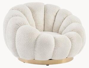 Bouclé otočné čalouněné křeslo Florel Natural