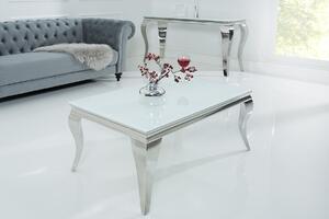 Konferenční stolek BARROCK 100 cm – stříbrná, bílá