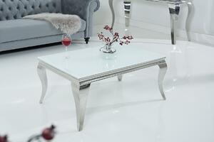 Konferenční stolek BARROCK 100 cm – stříbrná, bílá
