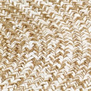 Ručně vyráběný koberec juta - bílý a přírodní | 90 cm