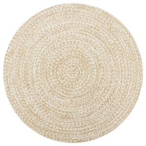 Ručně vyráběný koberec juta - bílý a přírodní | 90 cm