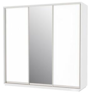 Skříň 200x240x60 nymphaea alba, 2 dřevotříska+1 zrcadlo, stříbrný profil