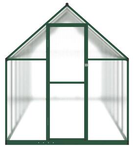 Skleník s podkladovým rámem zelený 445 x 169 x 195 cm hliník