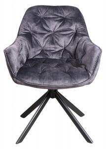 Sada 2 otočných židlí Carlstone šedo-černá