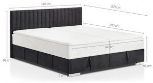 Boxspring postel 140x200 s úložným boxem Tongo
